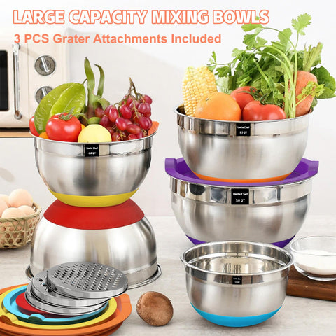 Umite Chef nesting bowls save space in compact kitchens.