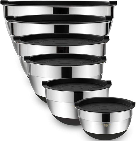 Umite Chef mixing bowls with nesting design, perfect for compact storage during meal prep.