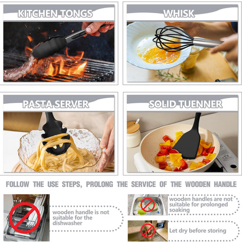 Umite Chef nonstick-friendly set protects pan surfaces during daily cooking.