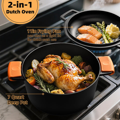 Umite Chef oven-grill-campfire-ready cast iron cookware for versatile use.