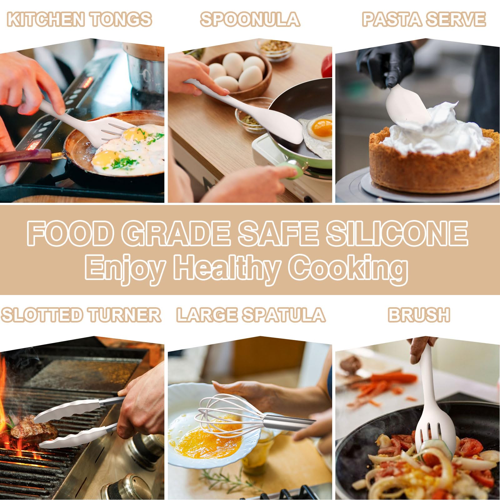 Umite Chef kitchen tongs provide secure grip for flipping