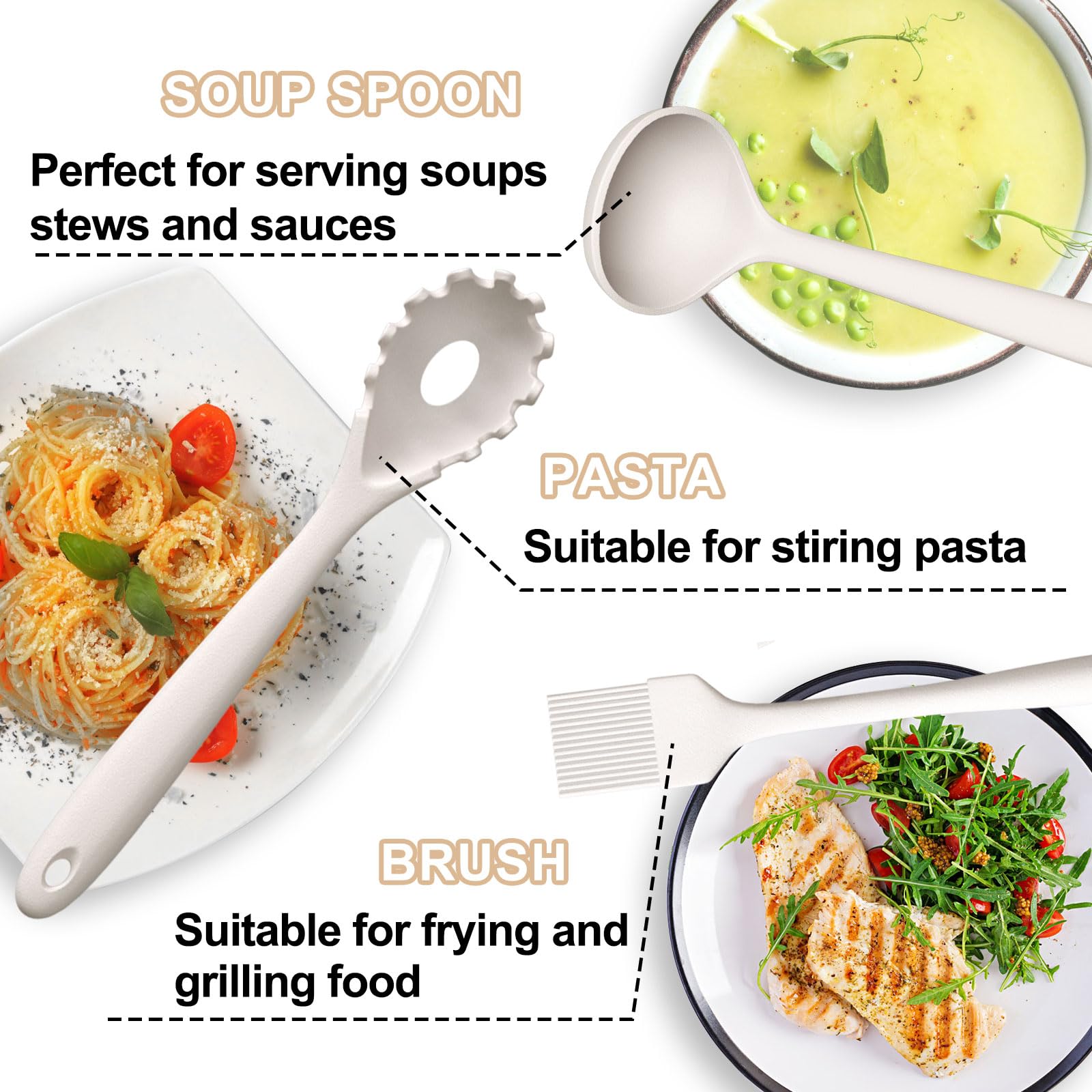 Umite Chef silicone pasta fork gentle on nonstick cookware during stirring