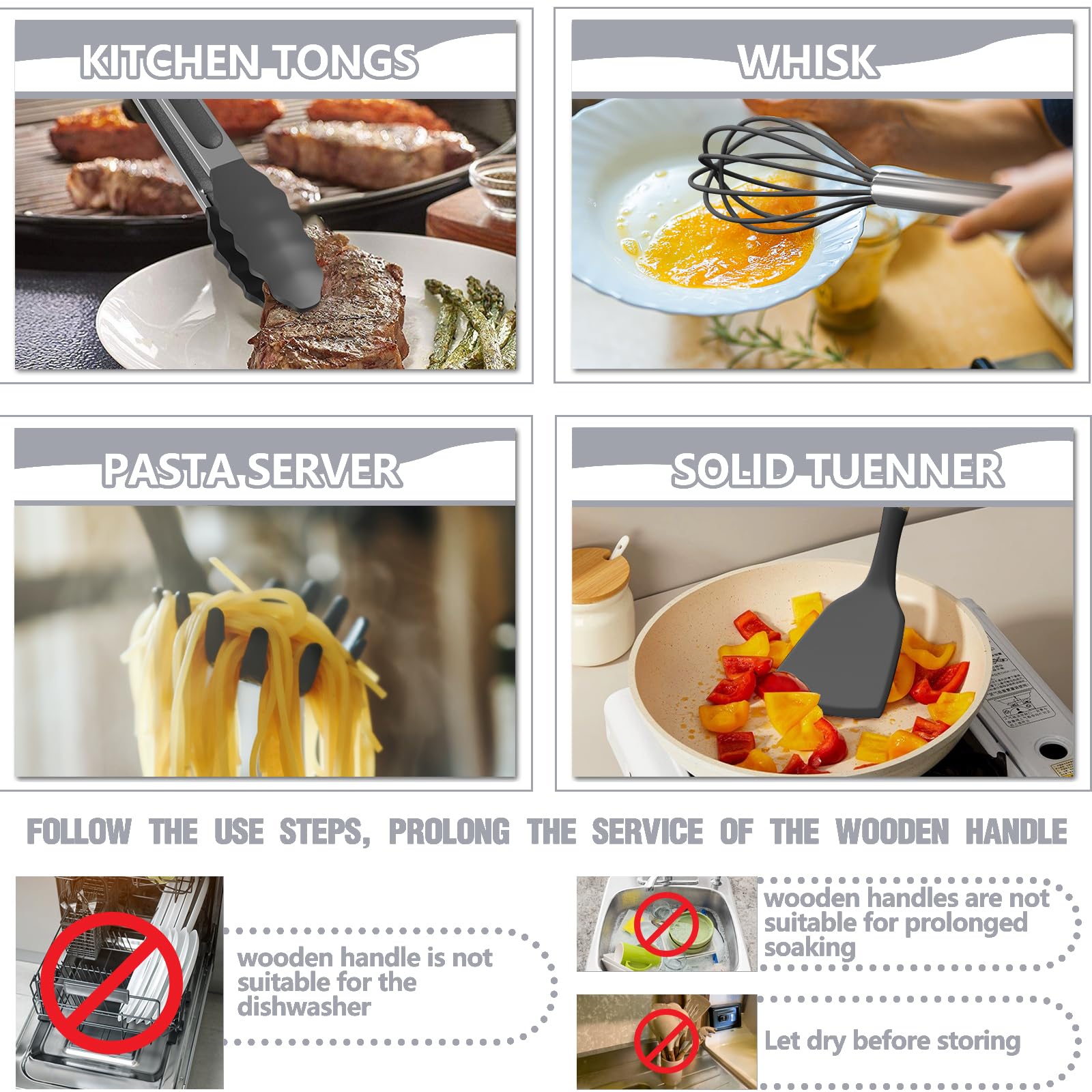 Umite Chef silicone slotted spoon gentle on nonstick surfaces and heat resistant