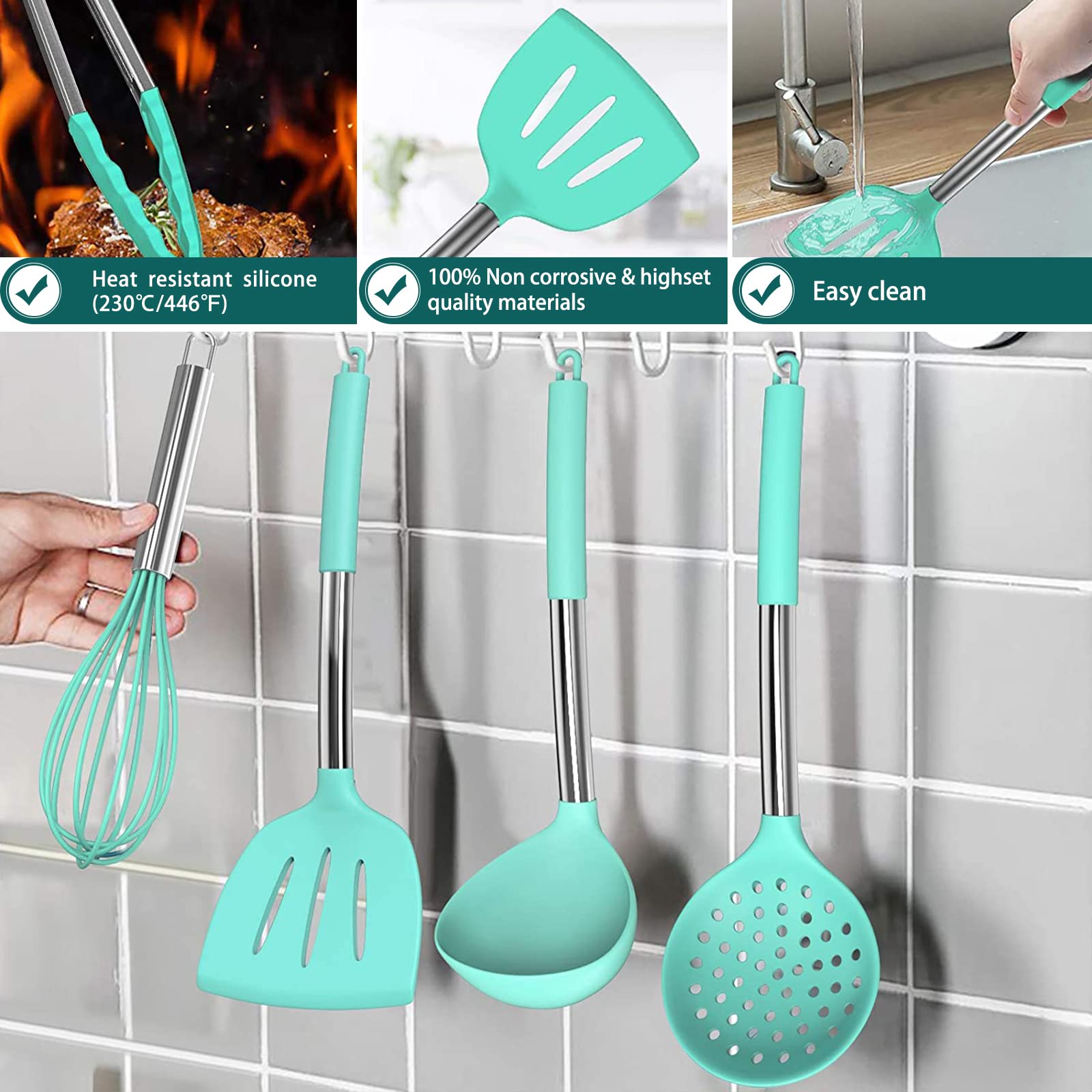 Umite Chef silicone spoon spatula, versatile for mixing and stirring.