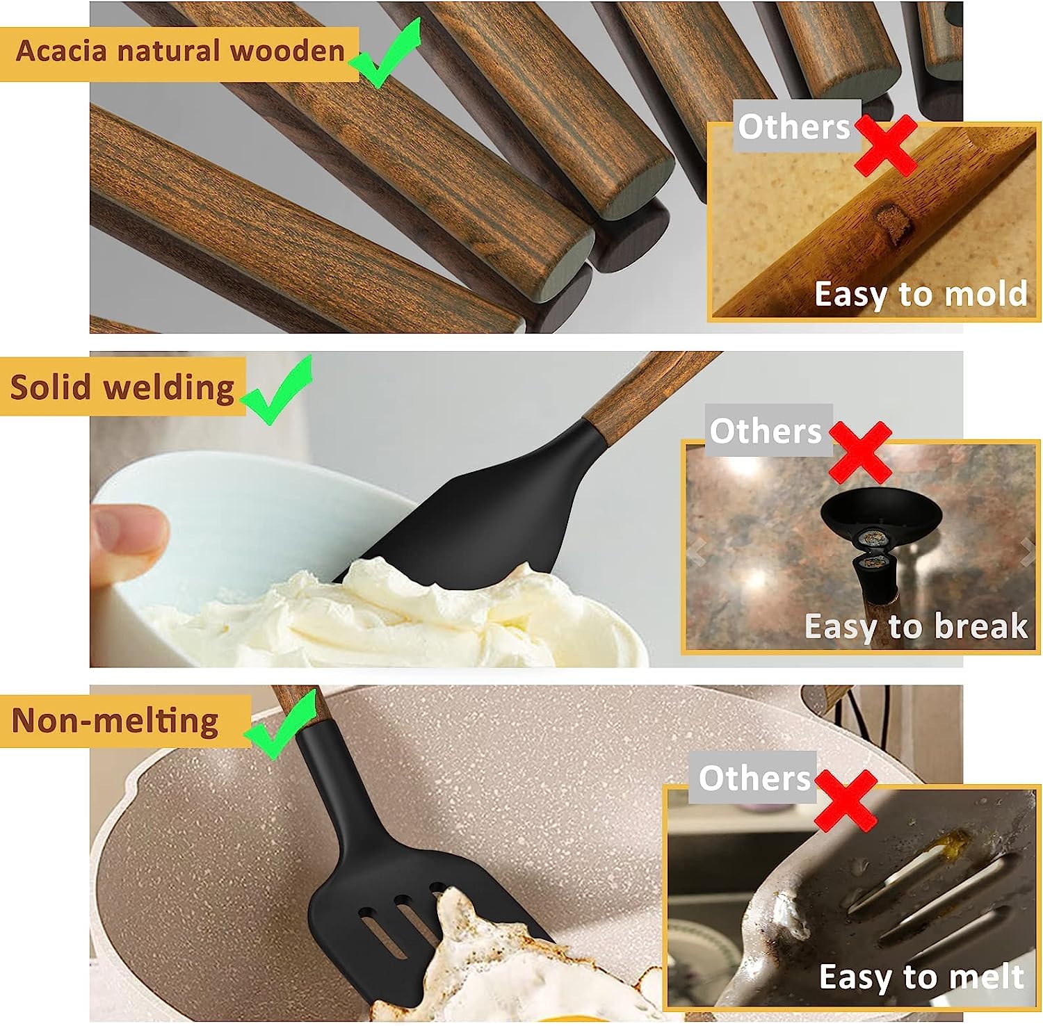 Umite Chef angled spatula ergonomic handle for precise sautéing