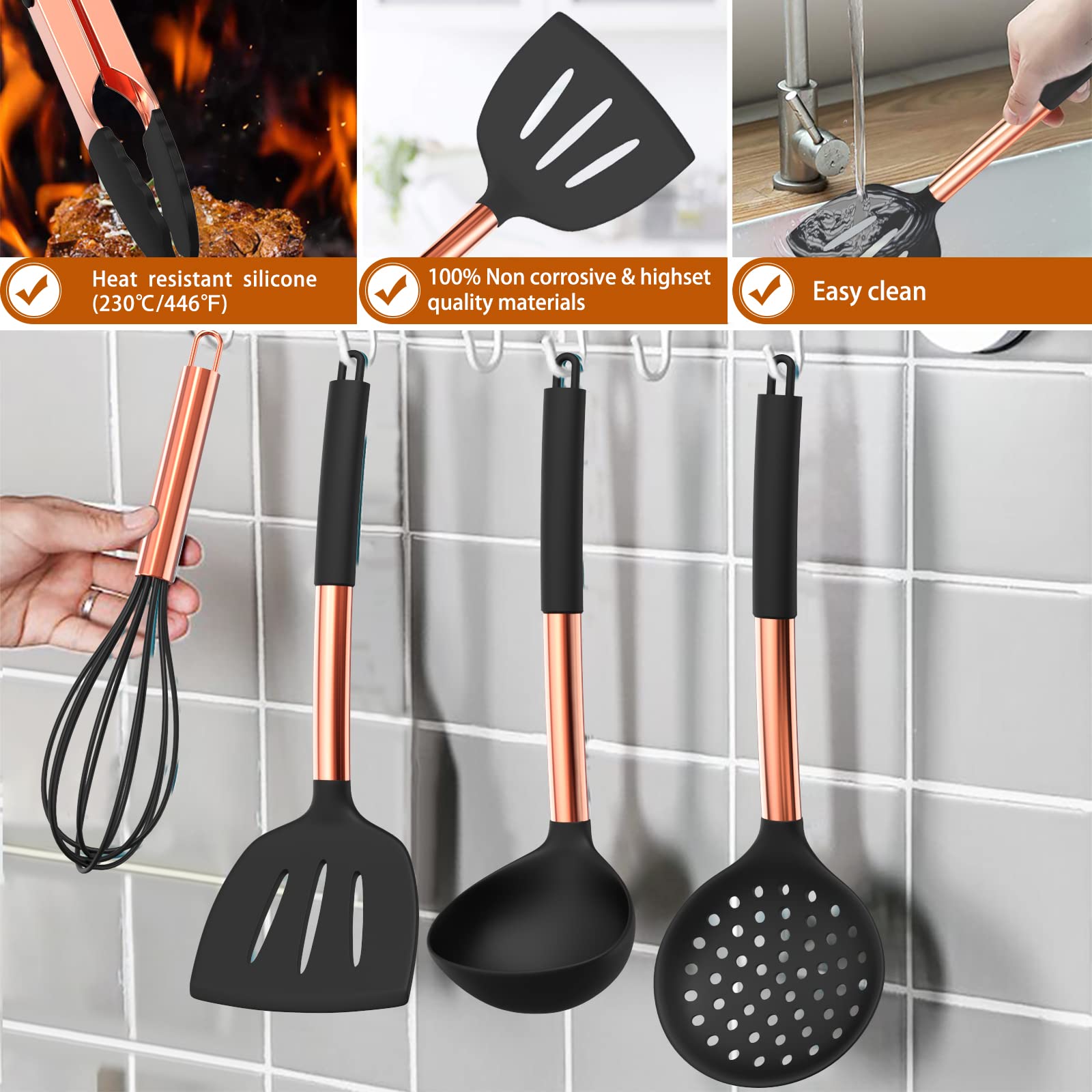 Umite Chef silicone utensils holder for compact storage and convenient access.