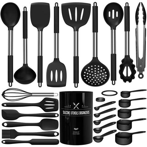 Umite Chef silicone utensils with stainless steel handles for durable daily use.