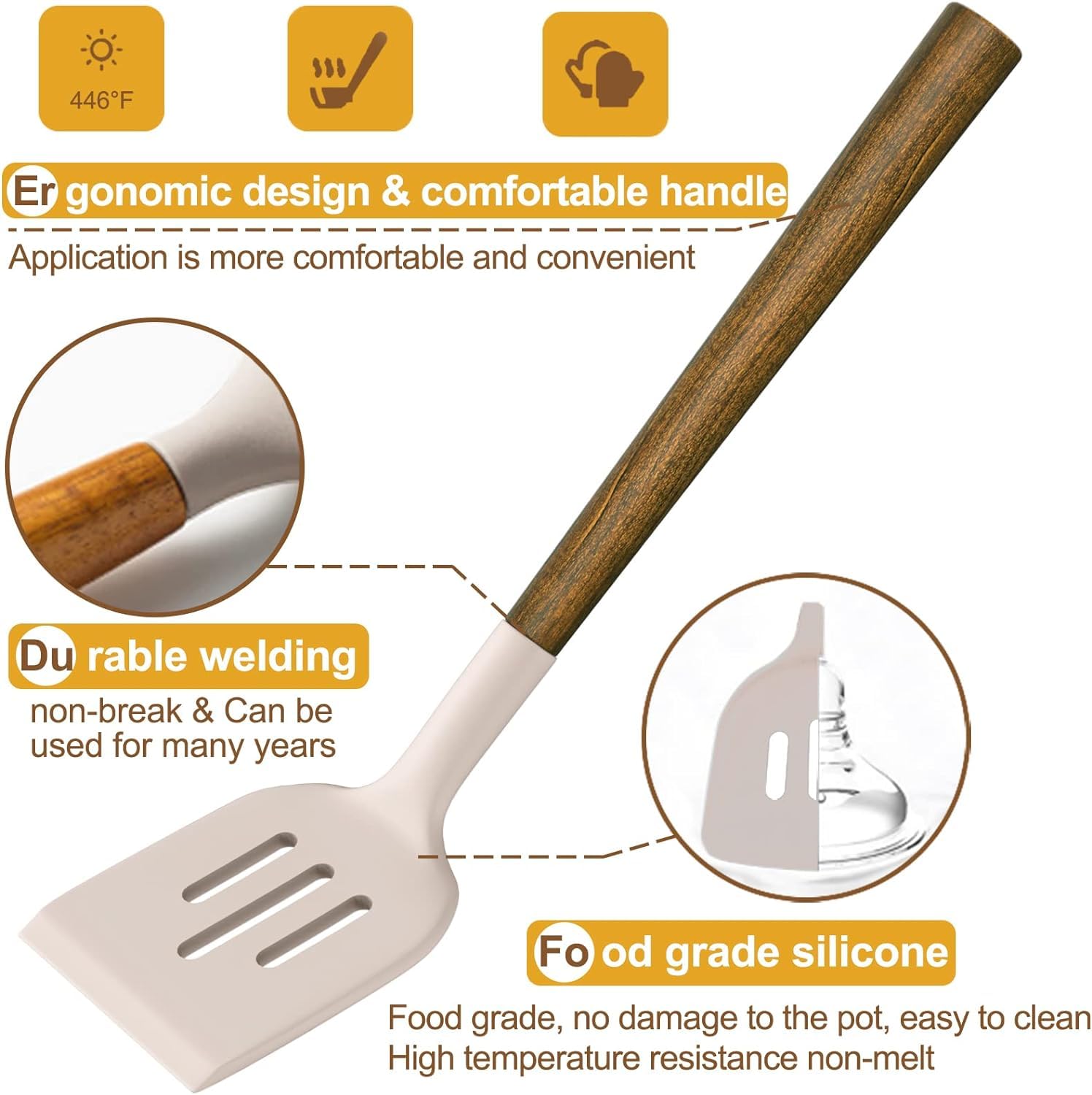 Umite Chef silicone whisk with acacia handle for whisking sauces