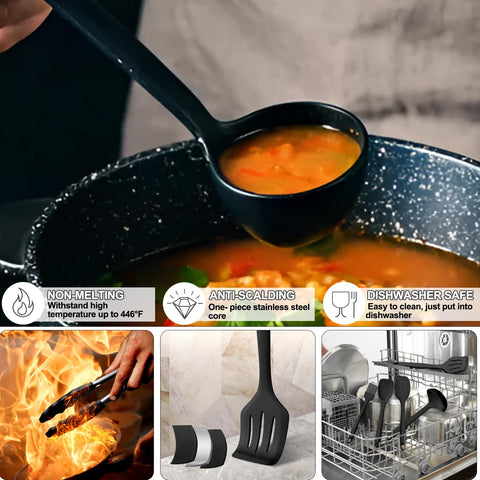 Umite Chef slotted spoon lets you drain sauces without mess.