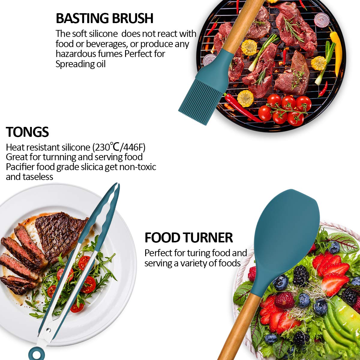 Umite Chef spatula with soft silicone head protects cookware