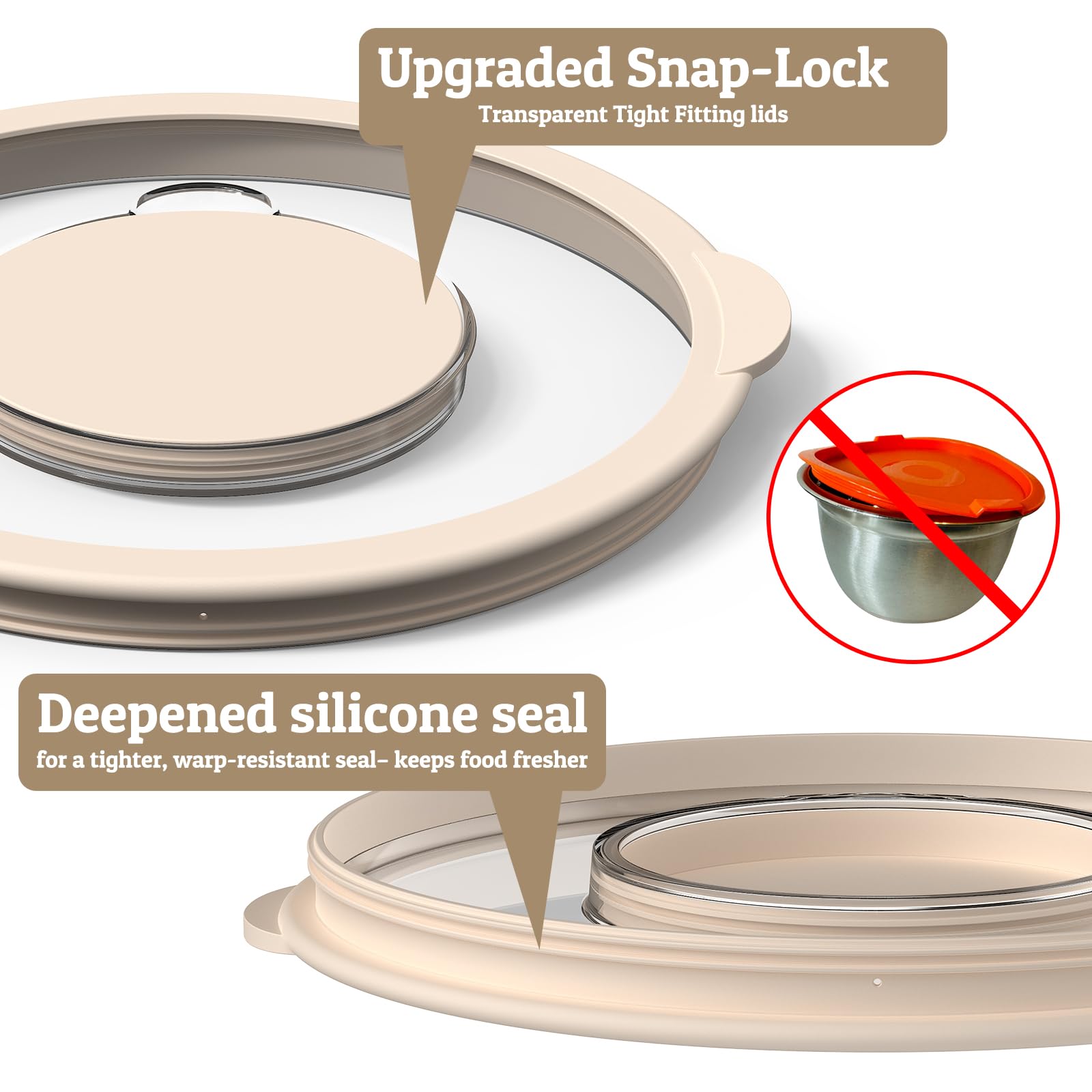 Umite Chef stackable bowls save cabinet space for easy storage.