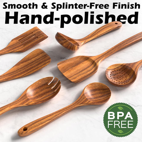 Umite Chef teak spoon rest catches drips to keep countertops clean