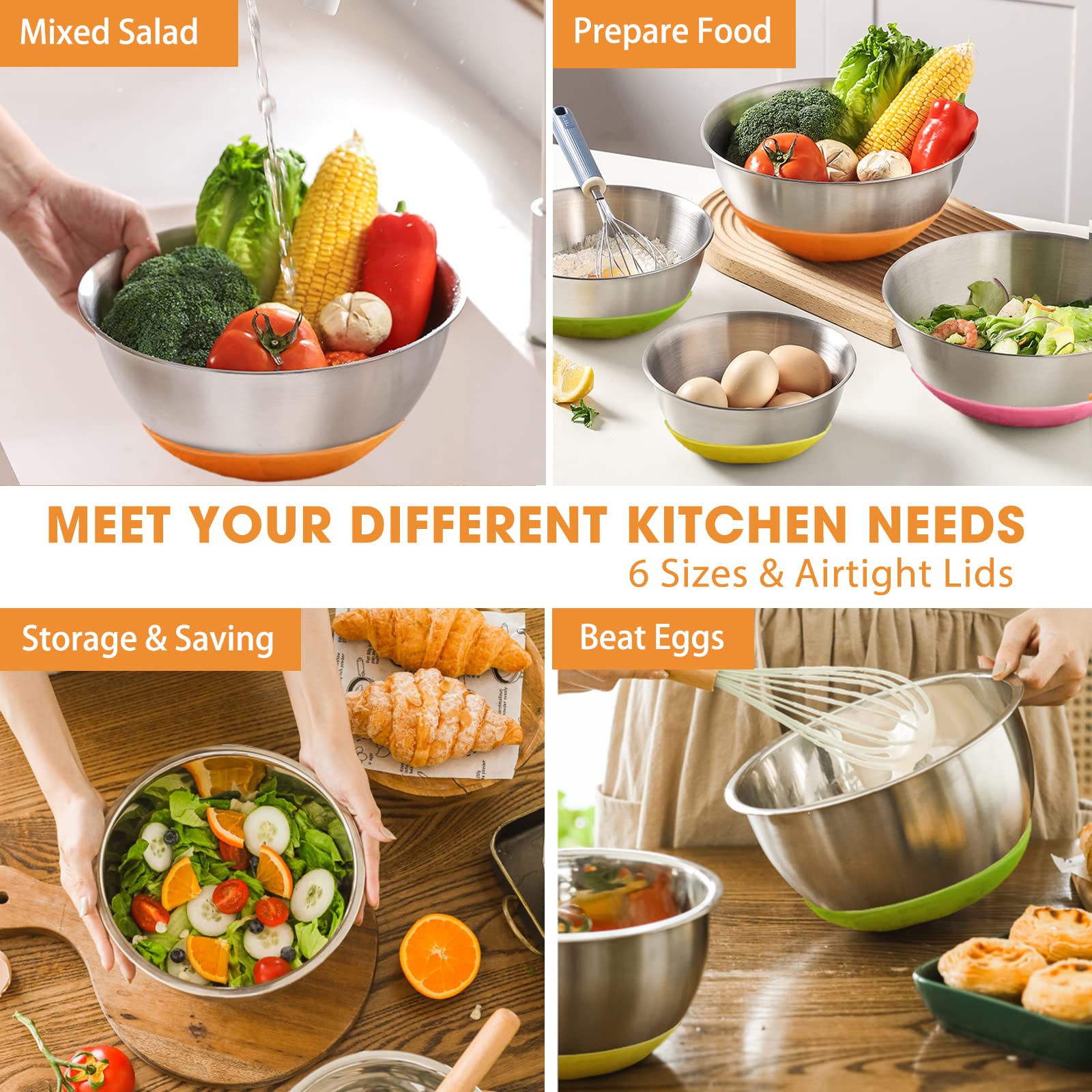 Umite Chef tight colorful lids sealing freshness and color-coded storage