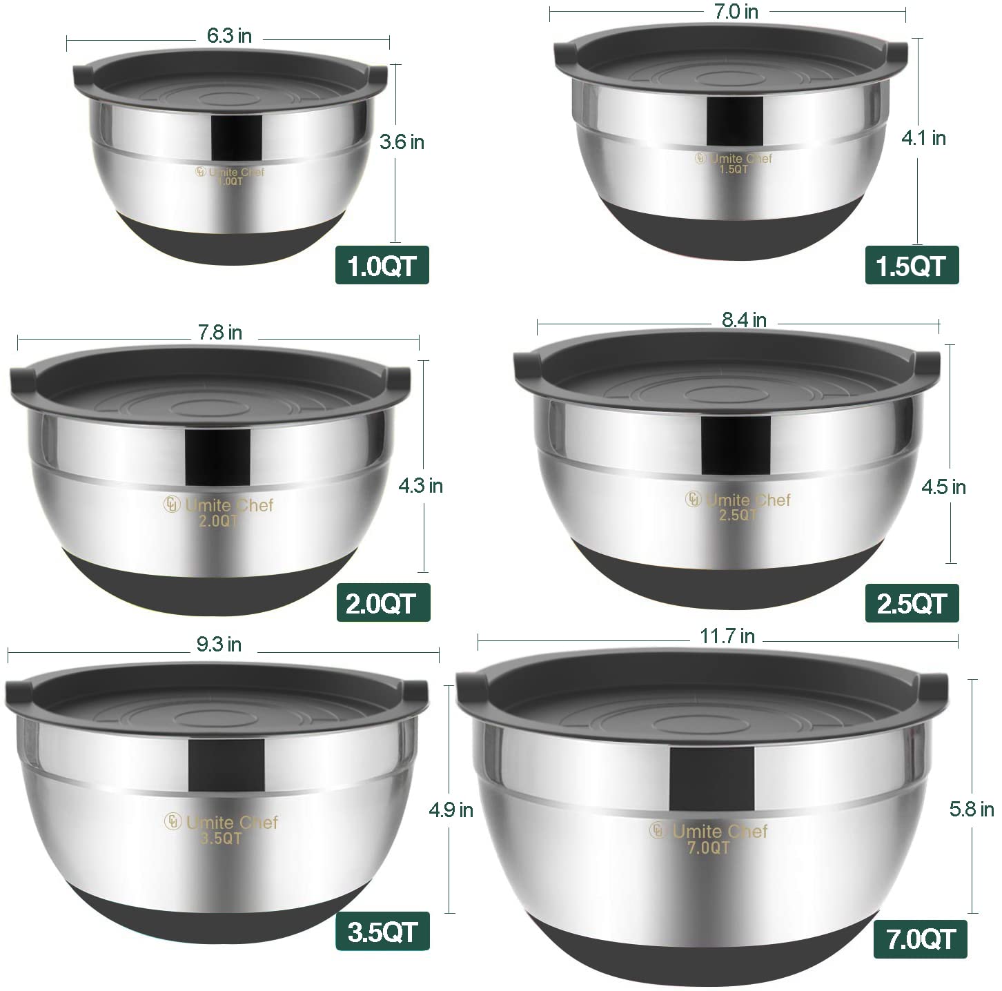Umite Chef tight-lids BPA-free keep ingredients fresh and secure.