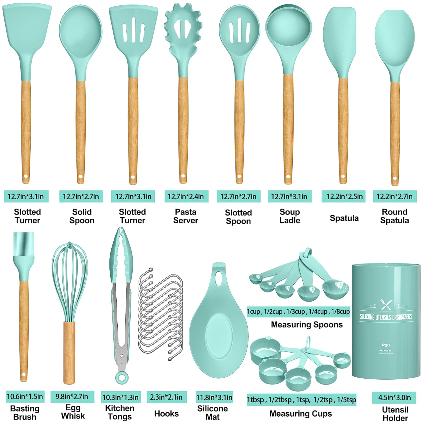 Umite Chef wooden utensil holder keeps tools neatly organized