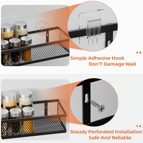 Umomi wall-mounted rack demonstrates flexible cabinet placement and tidy door organization.