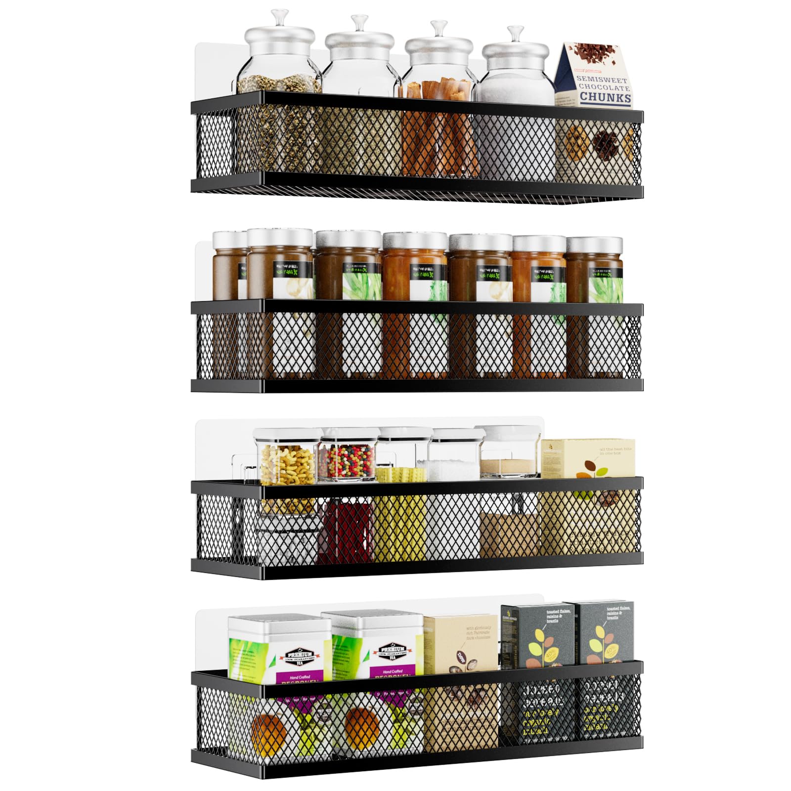 Umomi Spice Rack Wall Mount on a pantry door for space-saving storage.