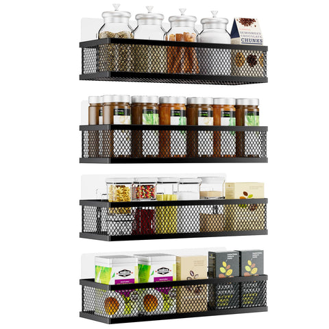 Umomi Spice Rack Wall Mount on a pantry door for space-saving storage.