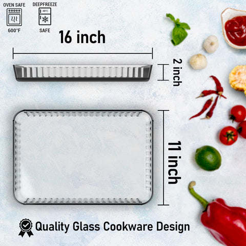 ums borosilicate glass casserole dish in oven for reliable heat resistance