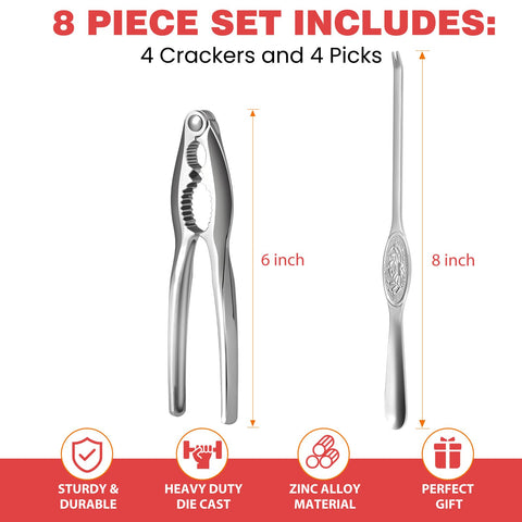 UNBOXING MOMENTS stainless steel crackers handle crab legs smoothly and resist rust.