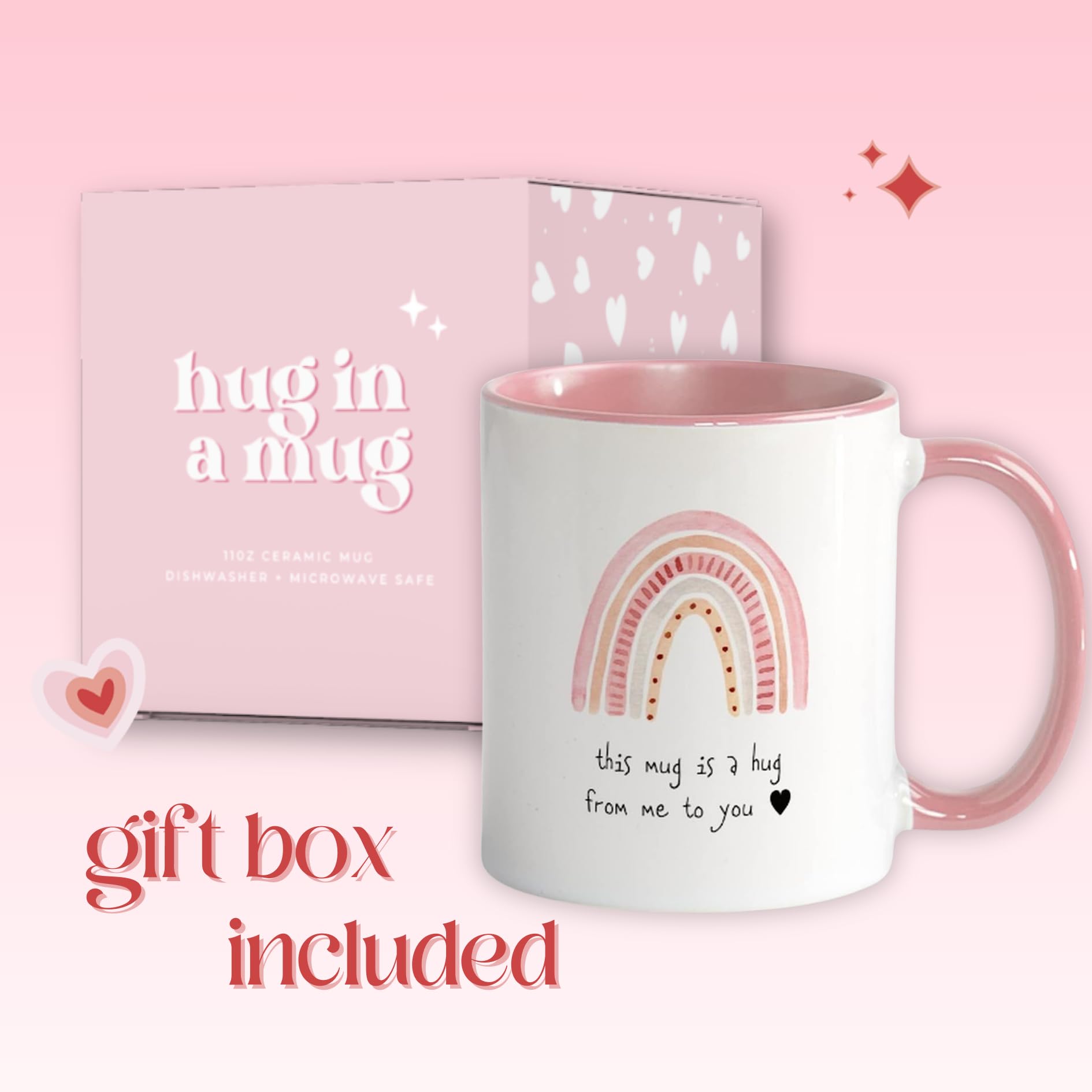 Unboxme Gifts Hug in a Mug double-sided print remains vibrant.