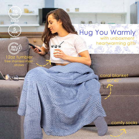 UNBOXMENT Coral blanket cozy throw for warmth during recovery