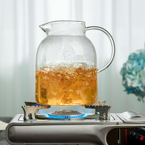 Unbreakable 2-in-1 infusion pitcher for hot and cold beverages and blooming tea.