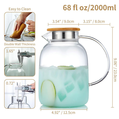 Unbreakable pitcher anti-drip spout enables precise pouring with minimal spills.
