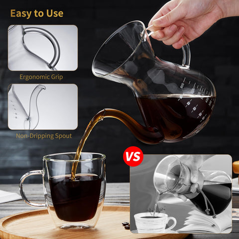 Unbreakable pour-over designed for stovetop use and convenient brewing