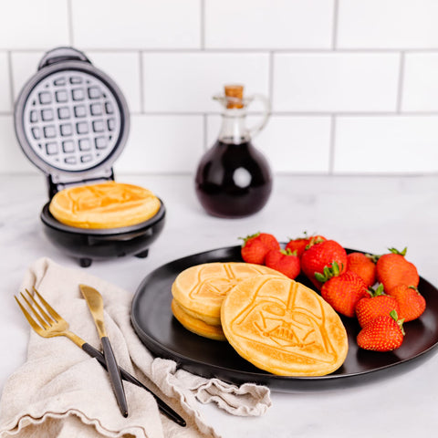 Uncanny Brands Darth Vader mini waffle maker officially licensed by Disney Lucasfilm.
