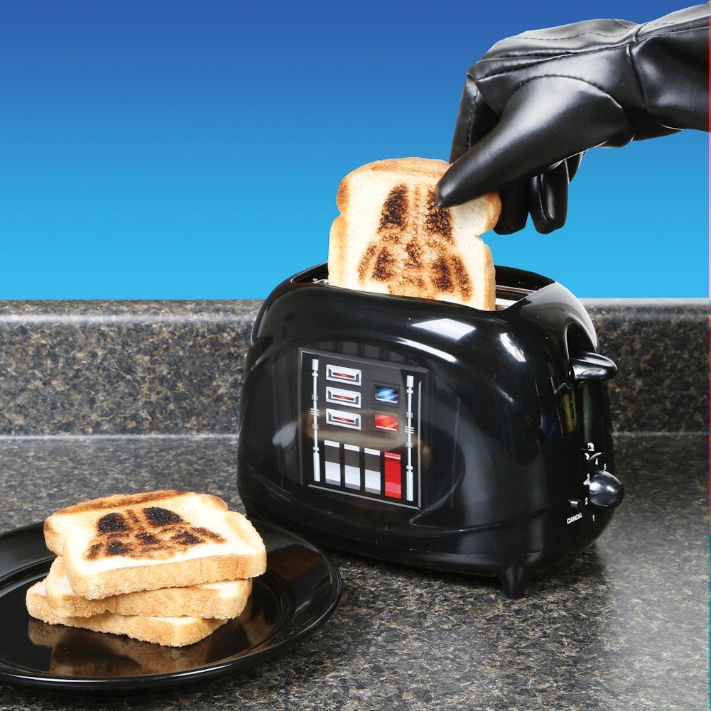 Uncanny Brands Darth Vader toaster toast lift creates fun breakfast moments.