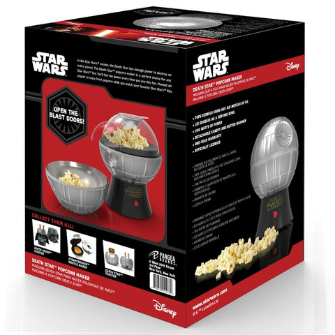 Uncanny Brands Death Star popcorn maker transparent cover lets you watch kernels pop