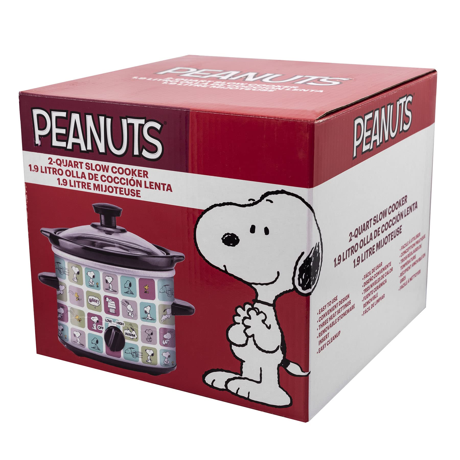 Uncanny Brands Peanuts slow cooker 2 quart compact size for small kitchens