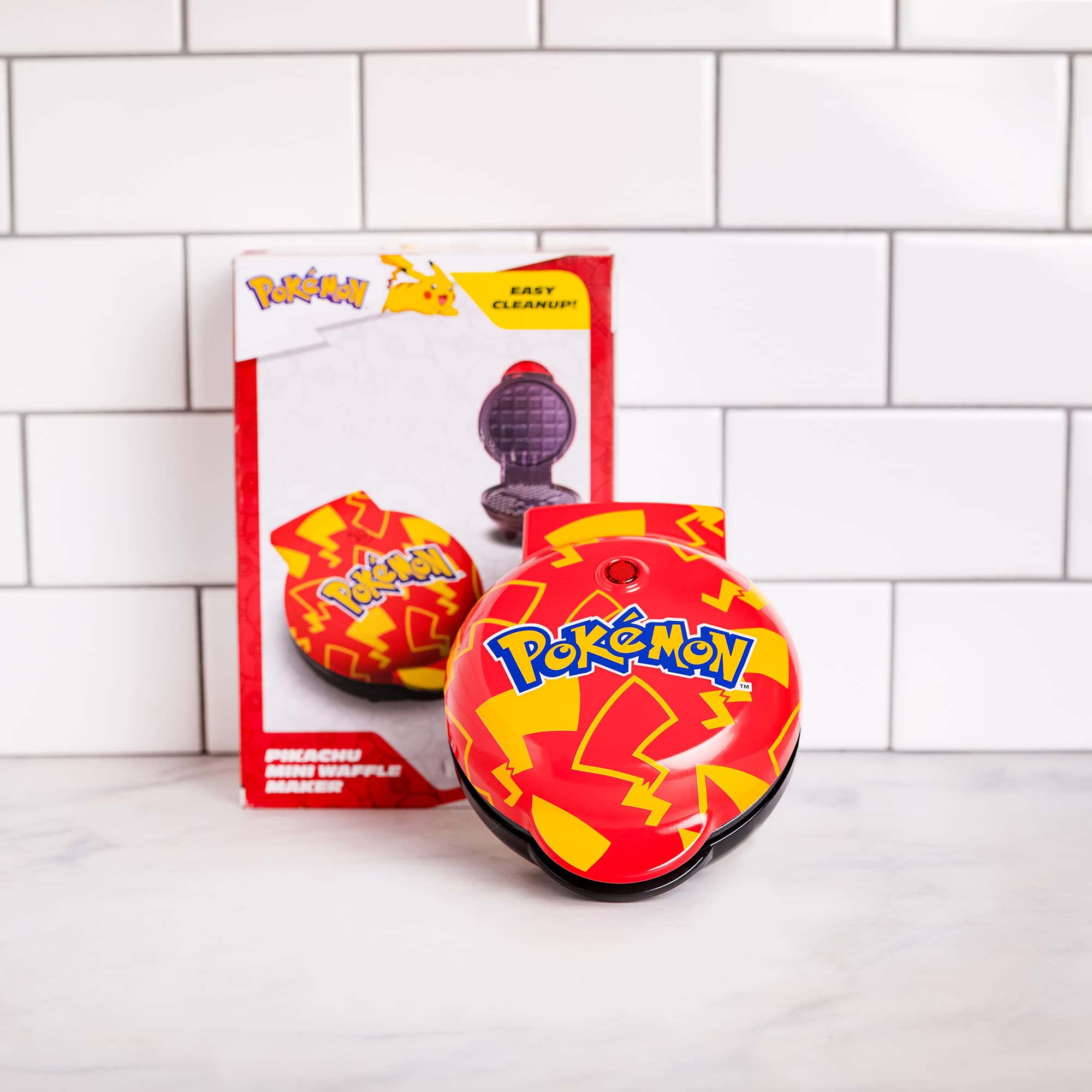 Uncanny Brands Pokémon Pikachu mini waffle maker UL-listed for safe operation
