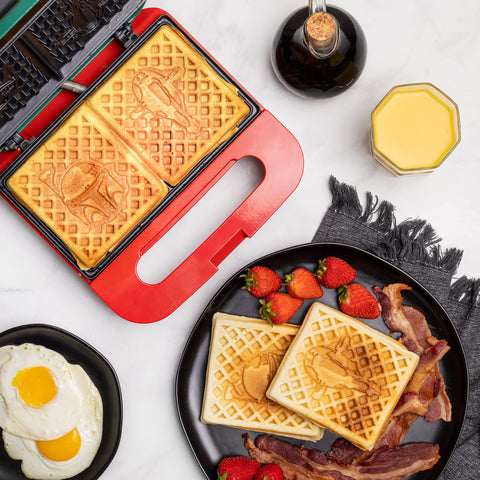Uncanny Brands Slave-1 waffle ship creates a playful, collectible breakfast centerpiece.
