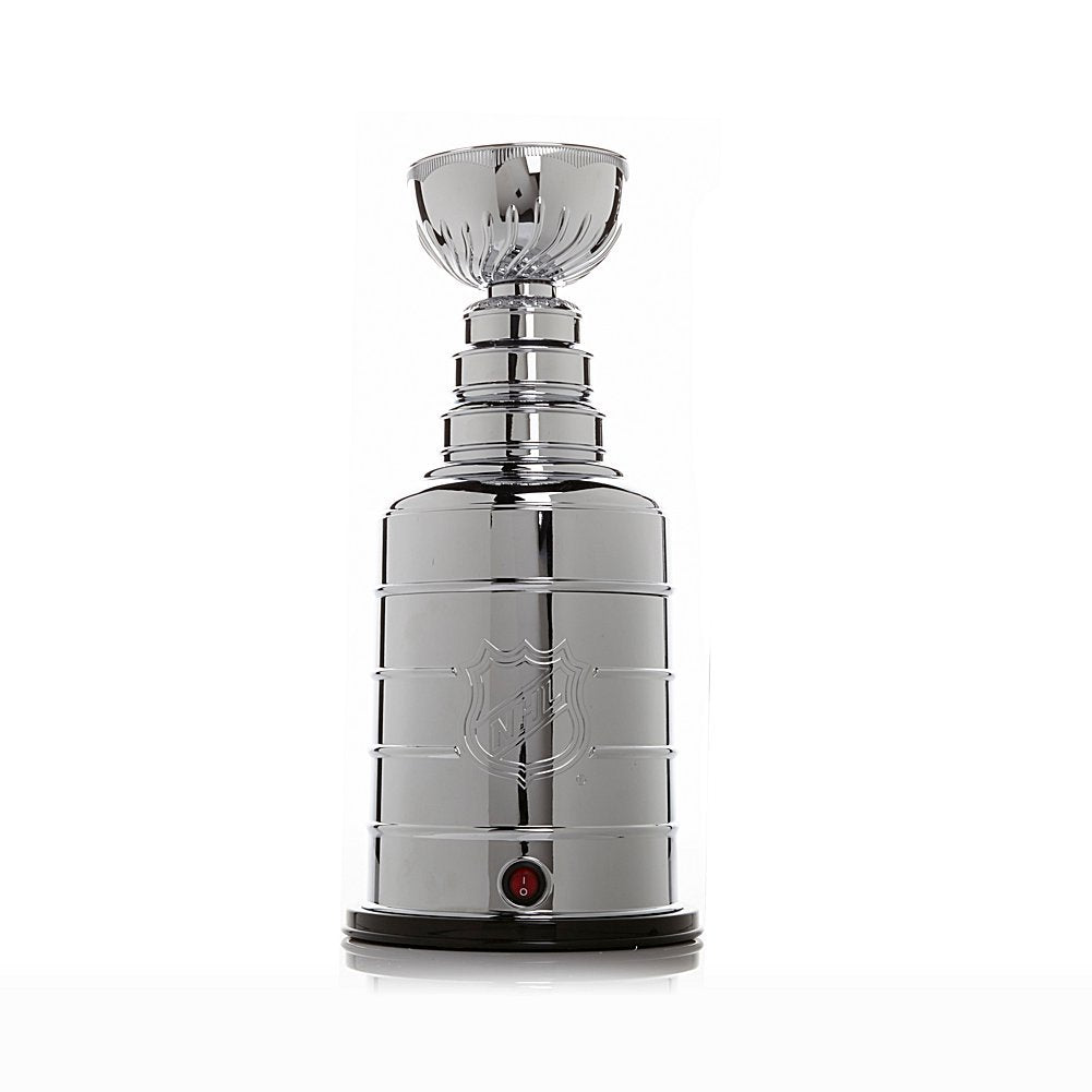 Uncanny Brands Stanley Cup Popcorn Maker assembly view showing quick, oil-free popping for movie nights