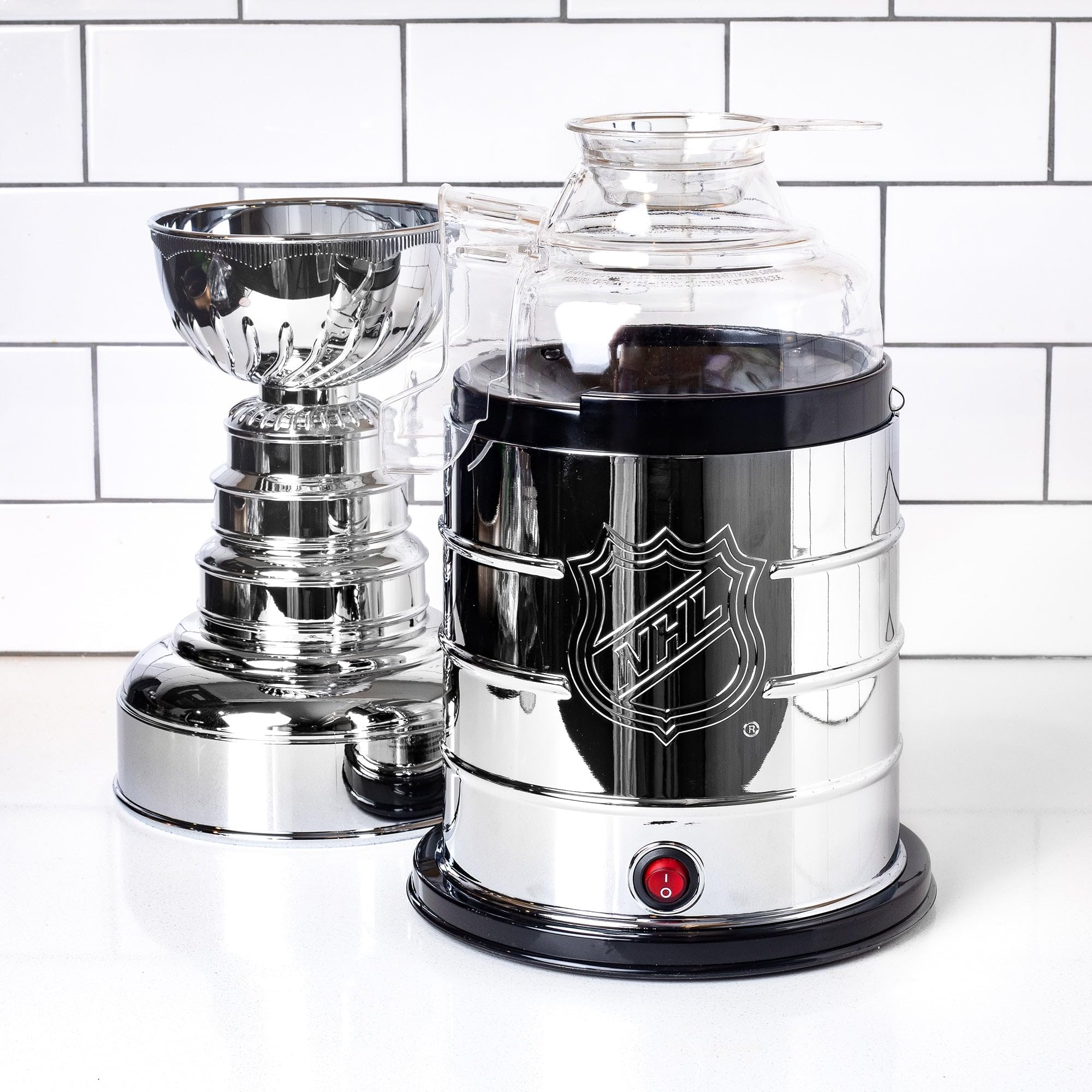 Uncanny Brands Stanley Cup Popcorn Maker serving bowl reveal ideal for easy sharing at gatherings