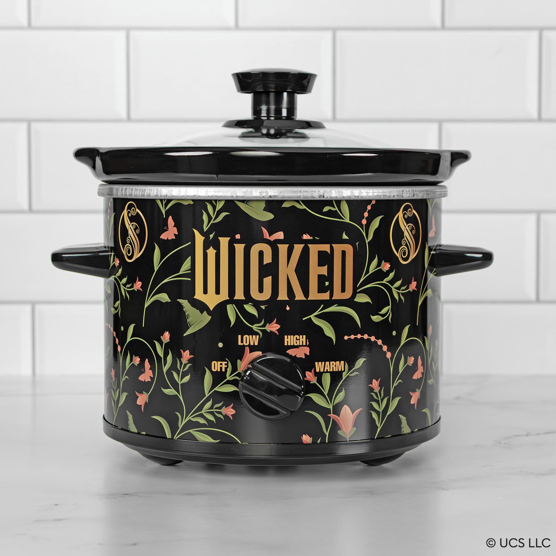 Uncanny Brands Wicked 2Qt slow cooker graphics-wrap housing on counter stands out.