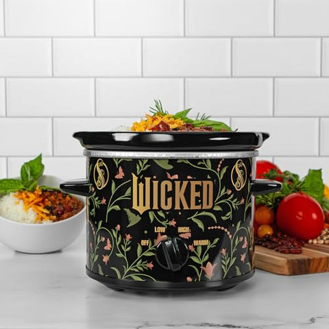 Uncanny Brands Wicked 2Qt slow cooker dial-control close-up with easy settings.