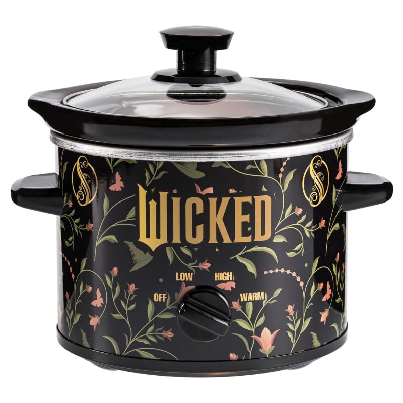 Uncanny Brands Wicked 2Qt slow cooker front view shows compact kitchen-friendly design.