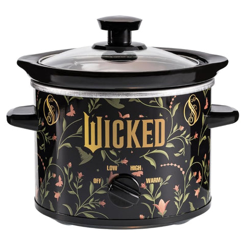 Uncanny Brands Wicked 2Qt slow cooker front view shows compact kitchen-friendly design.