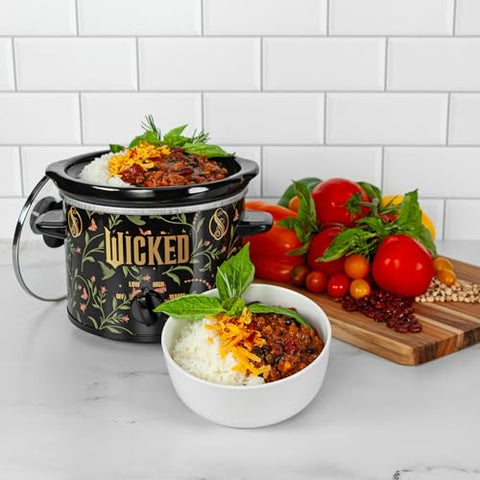 Uncanny Brands Wicked 2Qt slow cooker removable-stoneware-insert for simple serving.