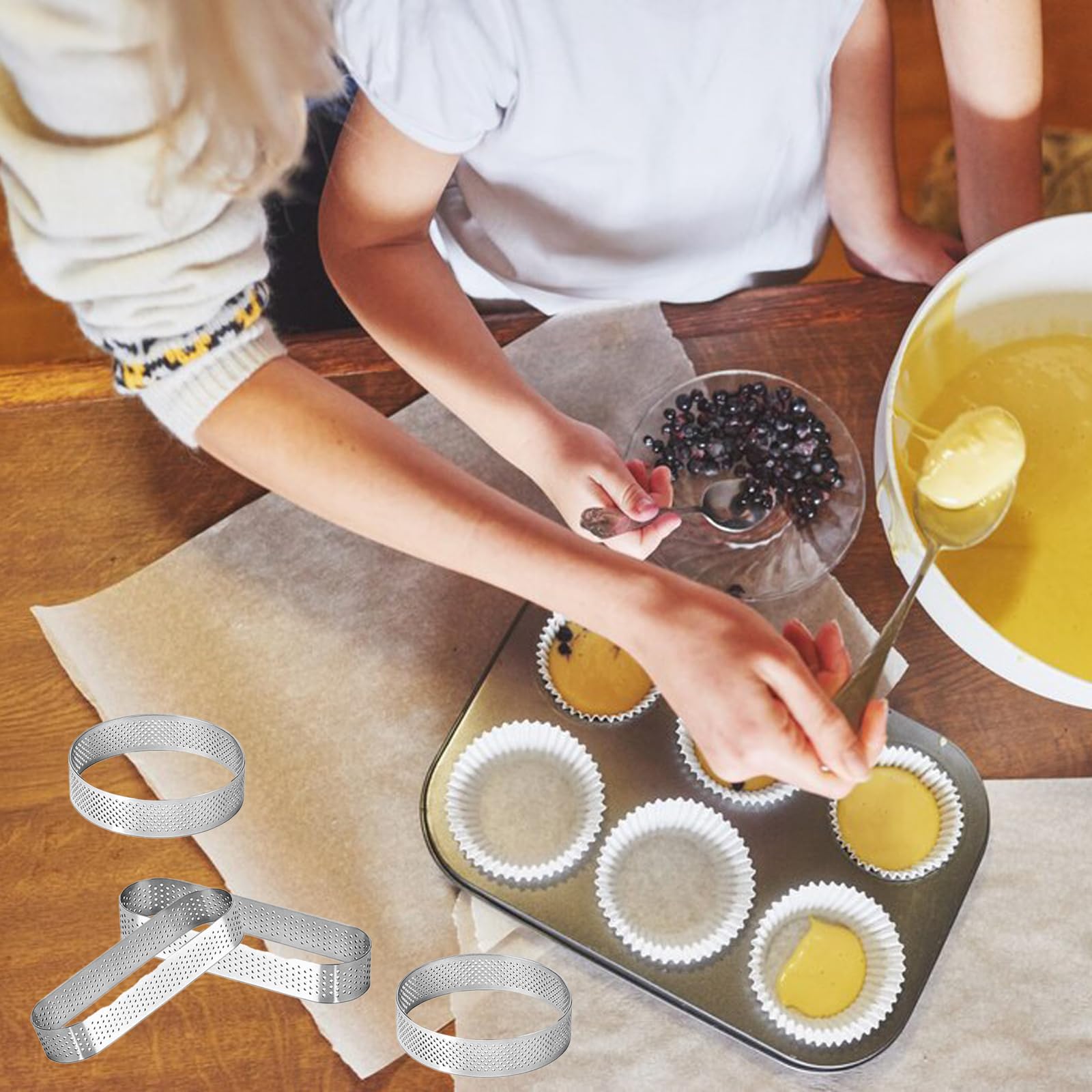 Uncle Jack 12-piece tart ring set ready for various baking needs.
