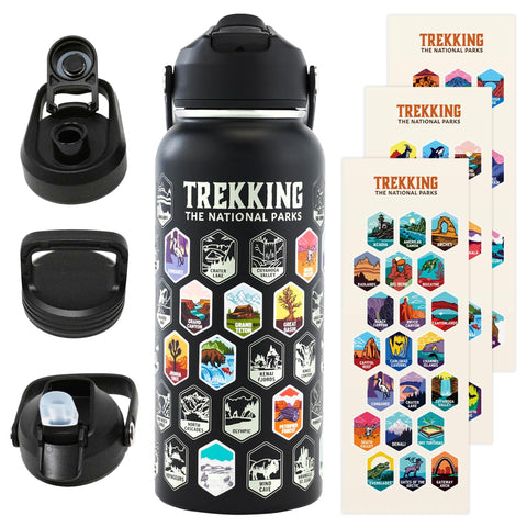 Underdog Games Trekking bottle with 63 stickers for adventure tracking