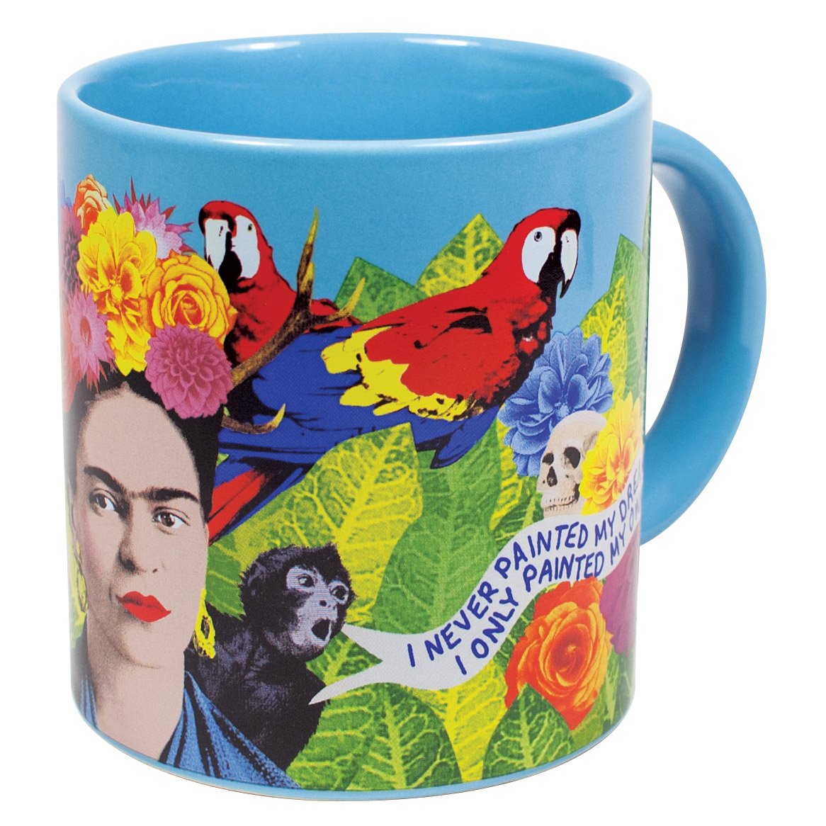 The Unemployed Philosophers Guild Frida Kahlo Dreams Mug microwave-safe for quick reheating
