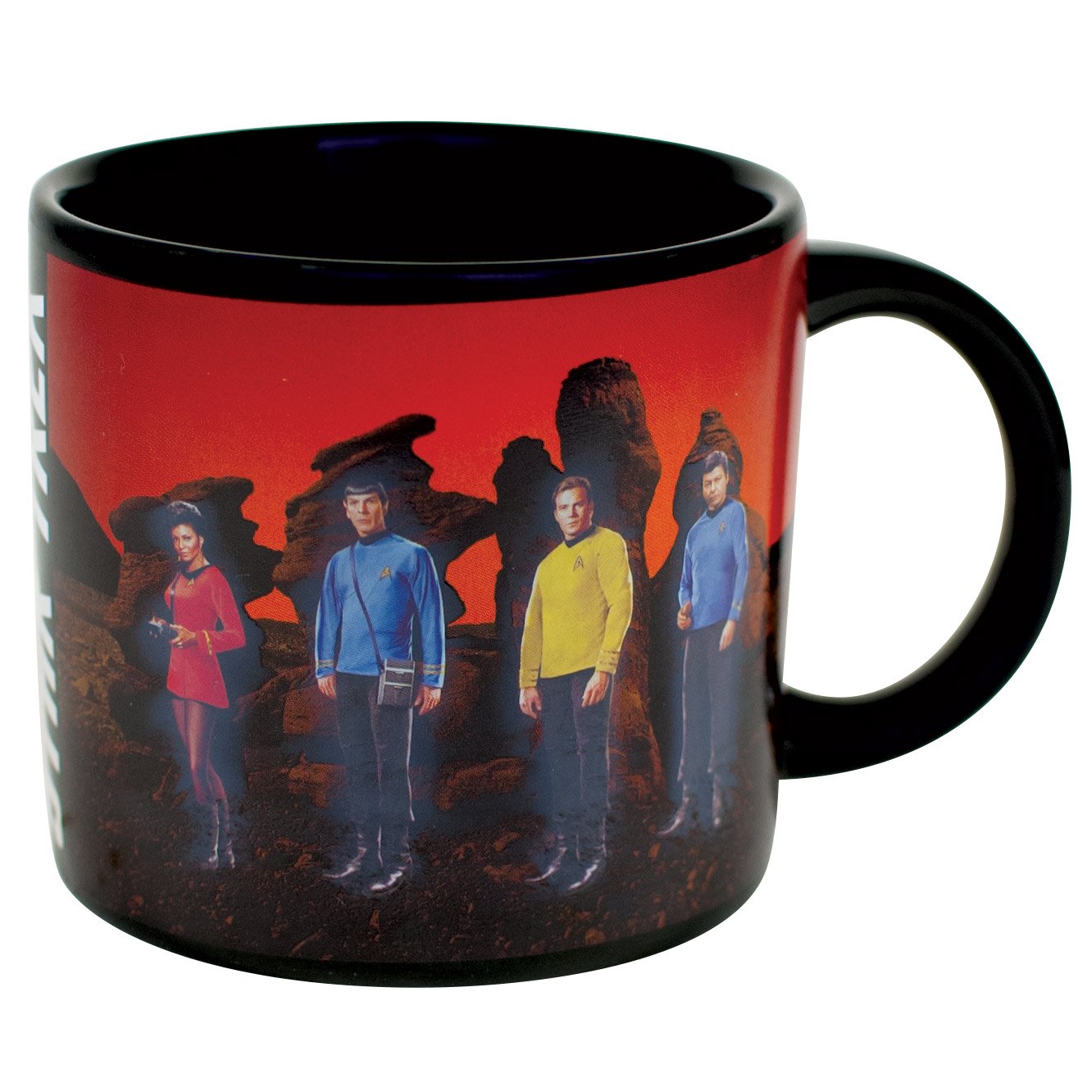 Microwave safe mug for quick reheats, not dishwasher safe.
