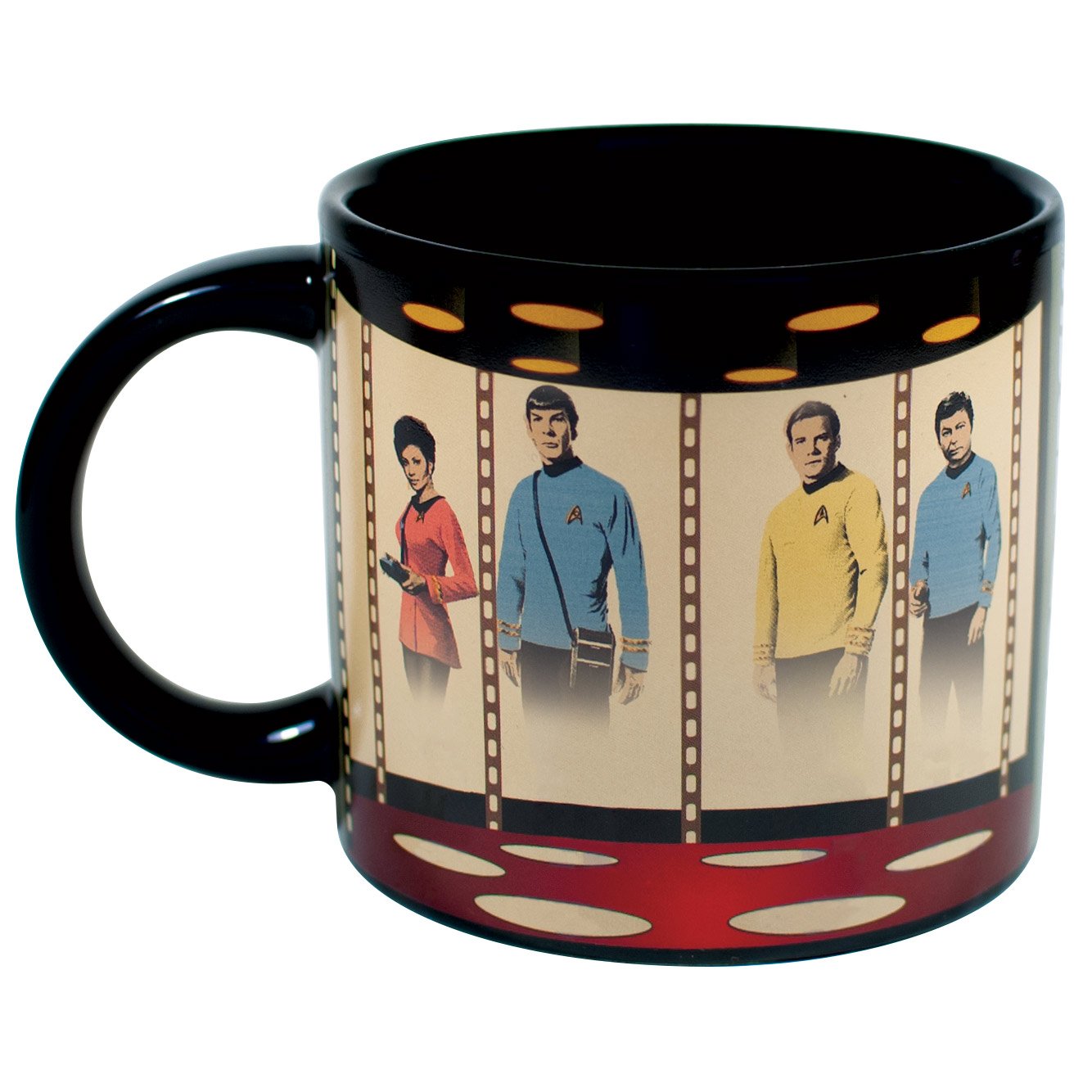 Kirk and crew appear on this 14oz ceramic mug while coffee warms.