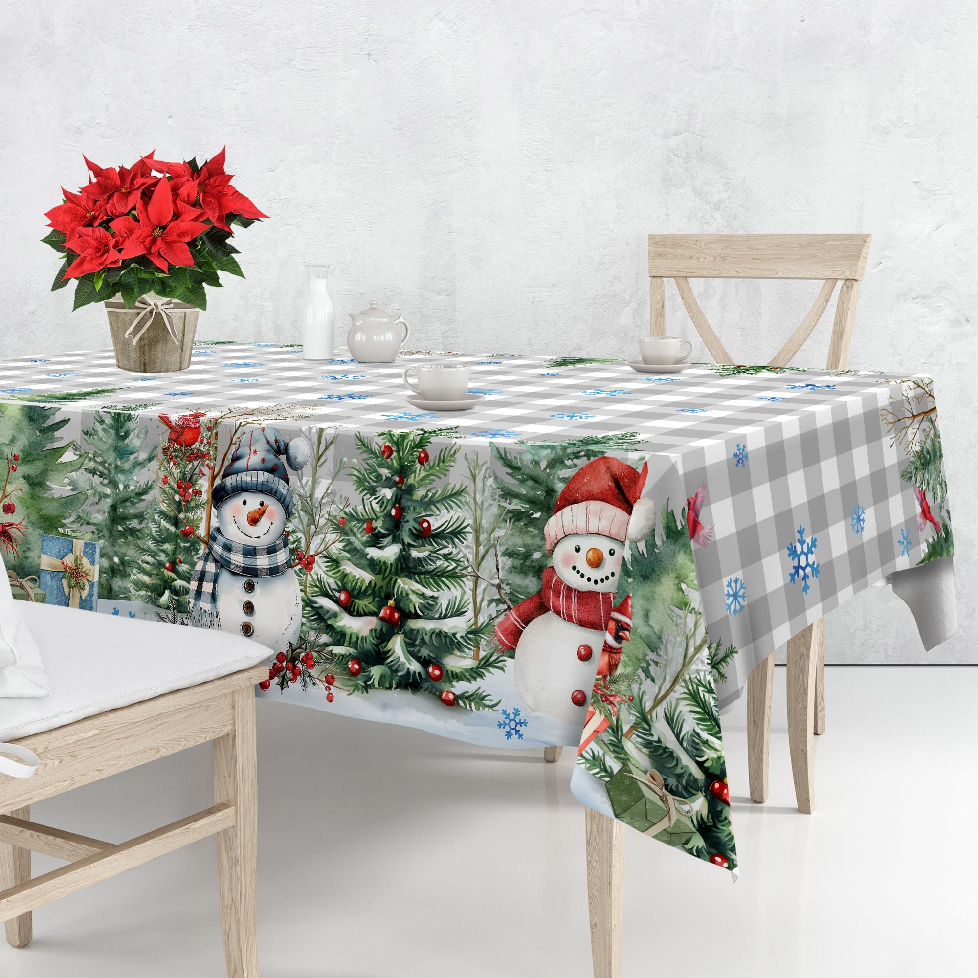 Unibyby winter tablecloth polyester fabric is durable and easy to clean