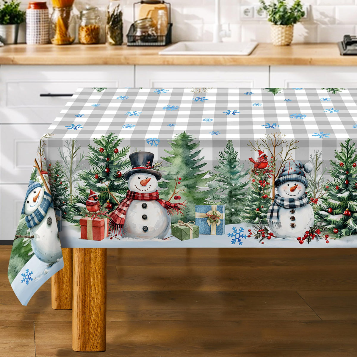 Unibyby winter tablecloth snowflake pattern enhances festive dining and ambiance