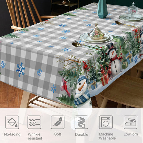 Unibyby winter tablecloth snowman scene brightens winter meals